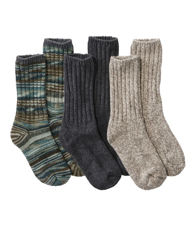 Adults' Merino Wool Ragg Socks Gift Set, 3-Pack