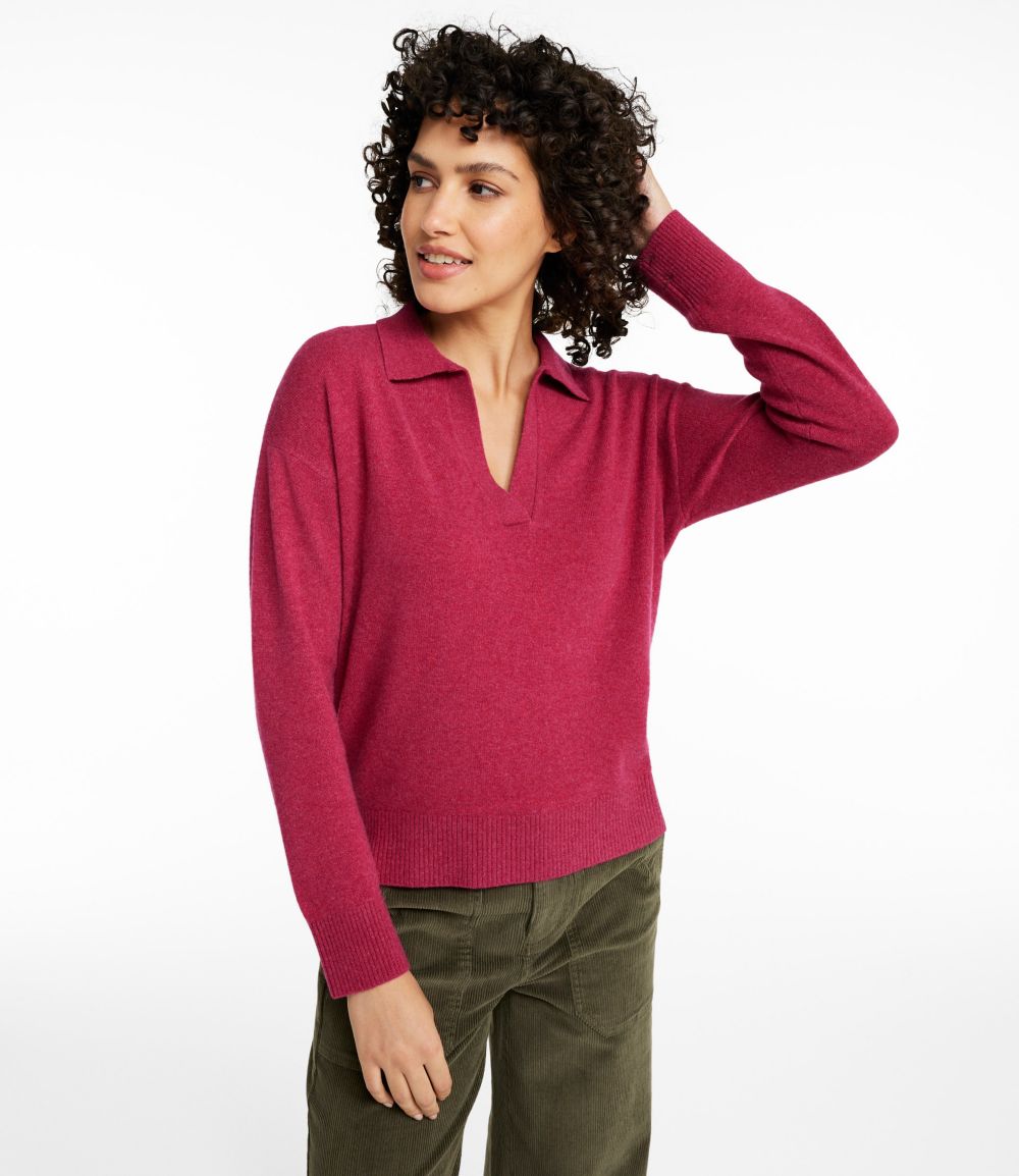 Women's Classic Cashmere Sweater, Relaxed Polo