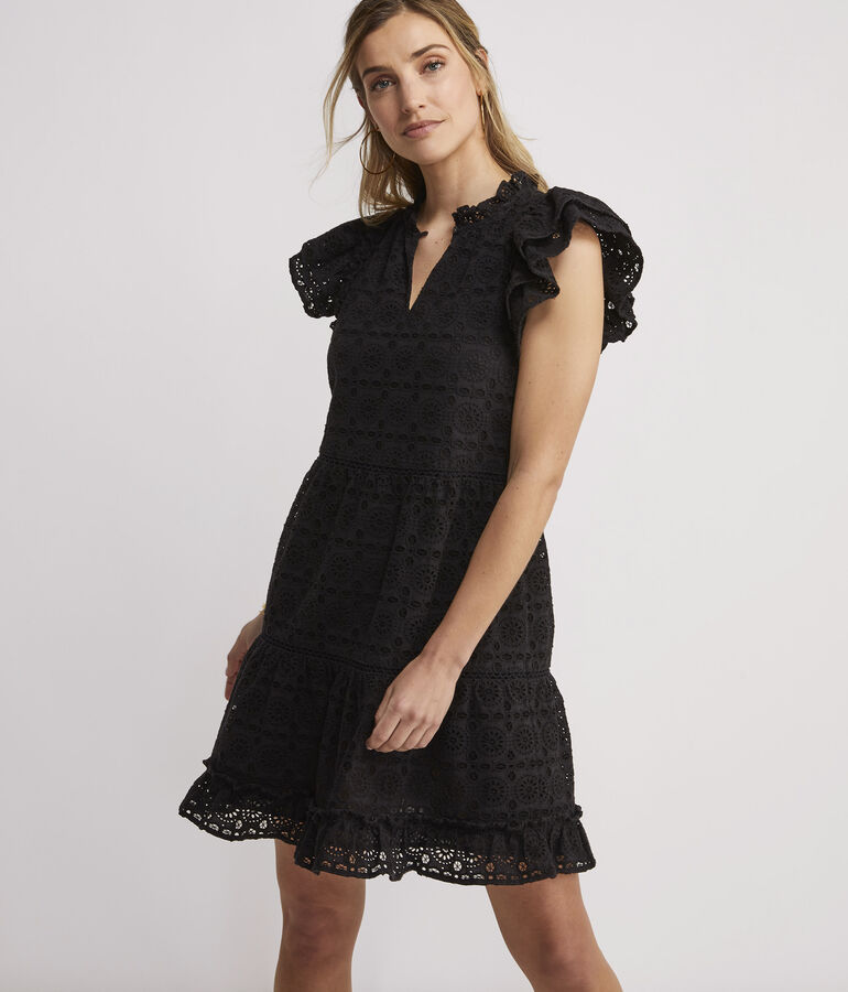 Eyelet Tiered Ruffle Dress