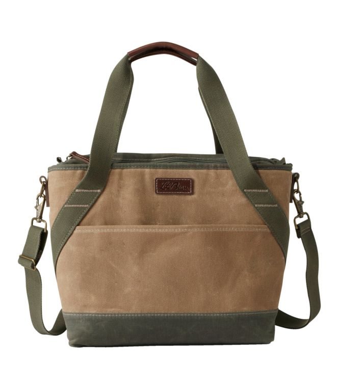 Insulated Waxed-Canvas Tote, Medium