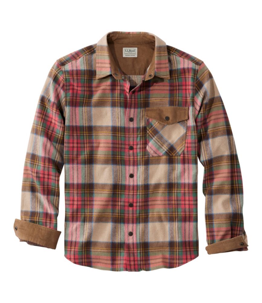 Men's Scotch Plaid Flannel Shirt, Snap-Front, Slightly Fitted Untucked Fit