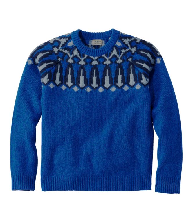 Men's Bean's Classic Ragg Wool Sweater, Crewneck, Yoke Fair Isle