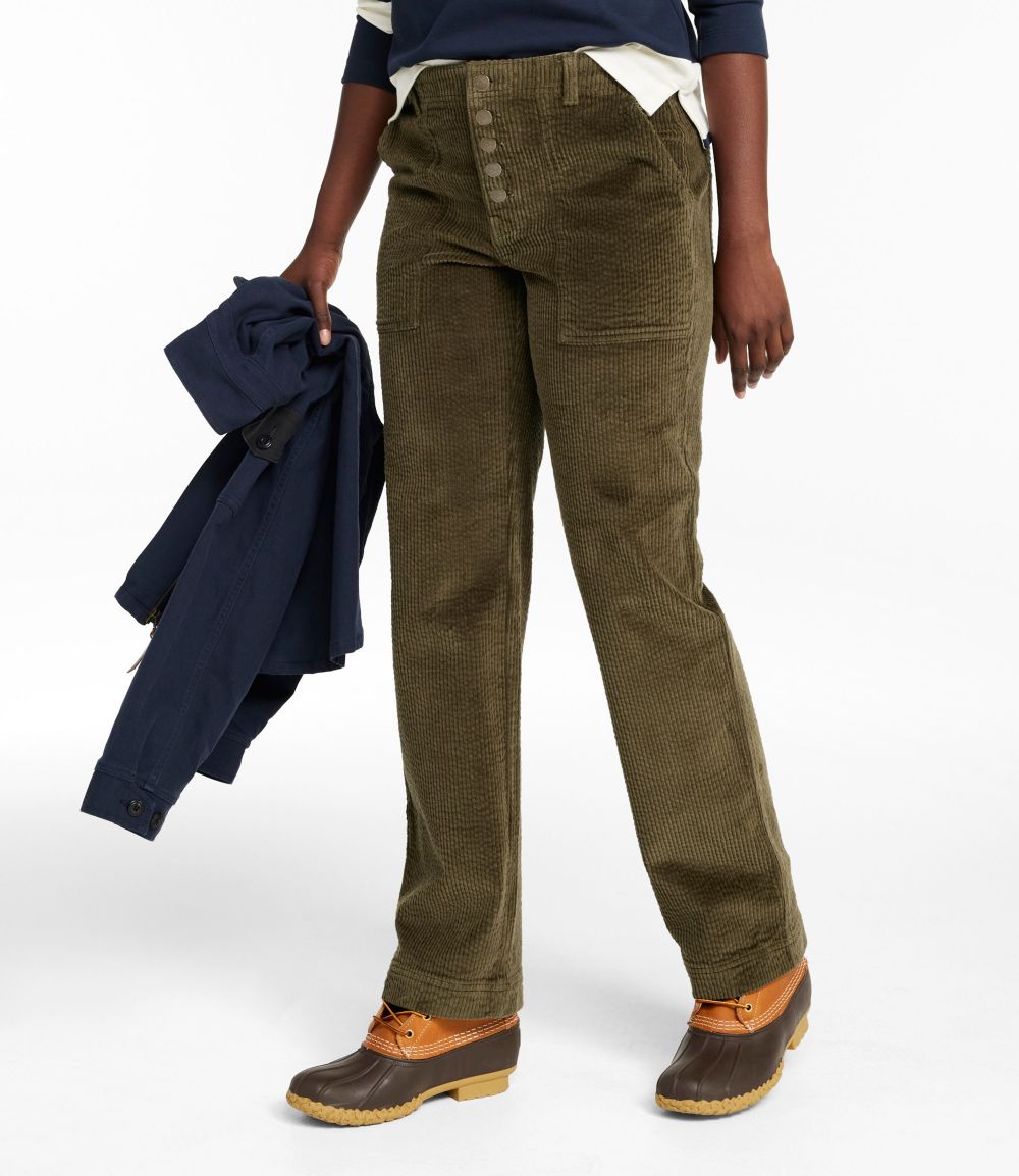 Women's Signature Utility Corduroy Pants, Mid-Rise Straight-Leg