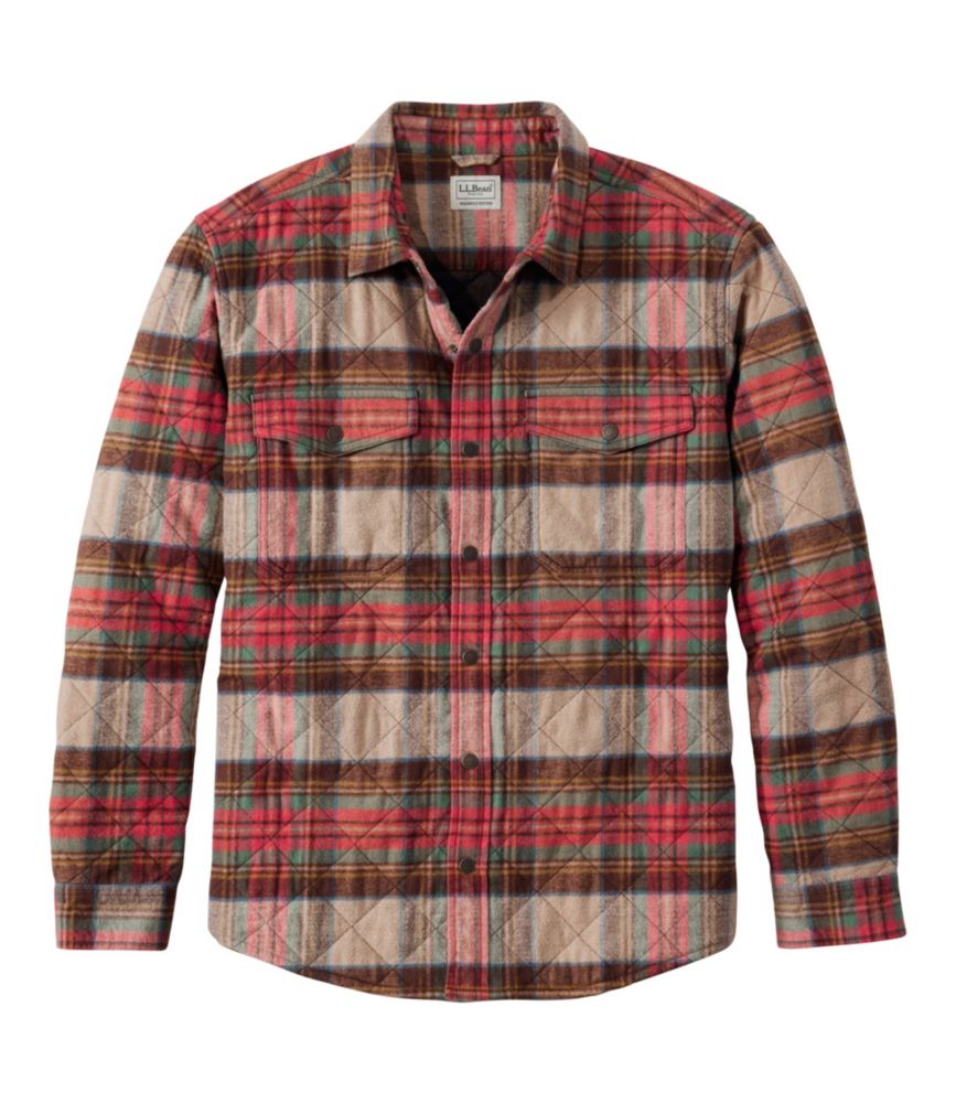 Men's Quilted Scotch Plaid Flannel Shirt Jac