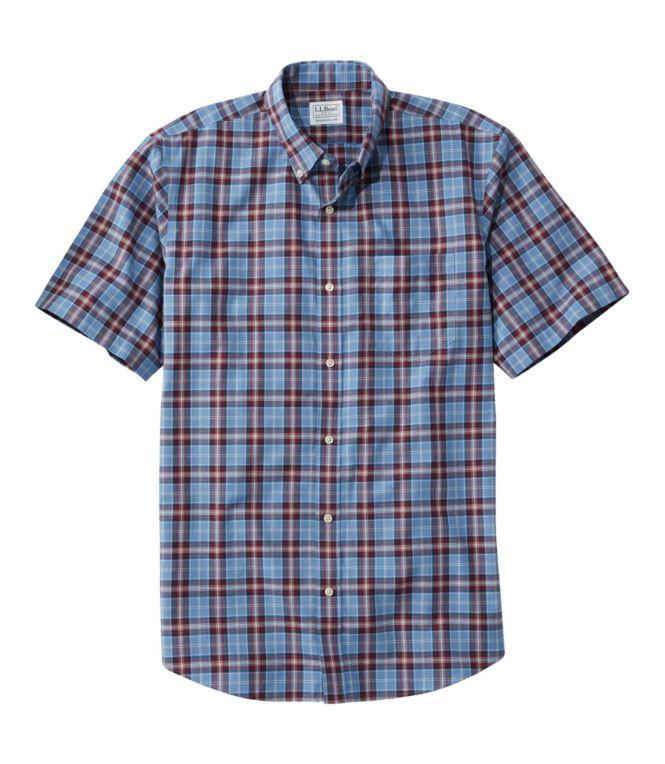 Men's Wrinkle-Free Kennebunk Sport Shirt, Traditional Fit Short-Sleeve Check