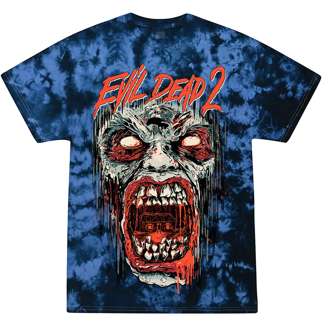EVIL DEAD 2: POSSESSION - T-SHIRT (GROOVY BLACK & BLUE TIE DYE)