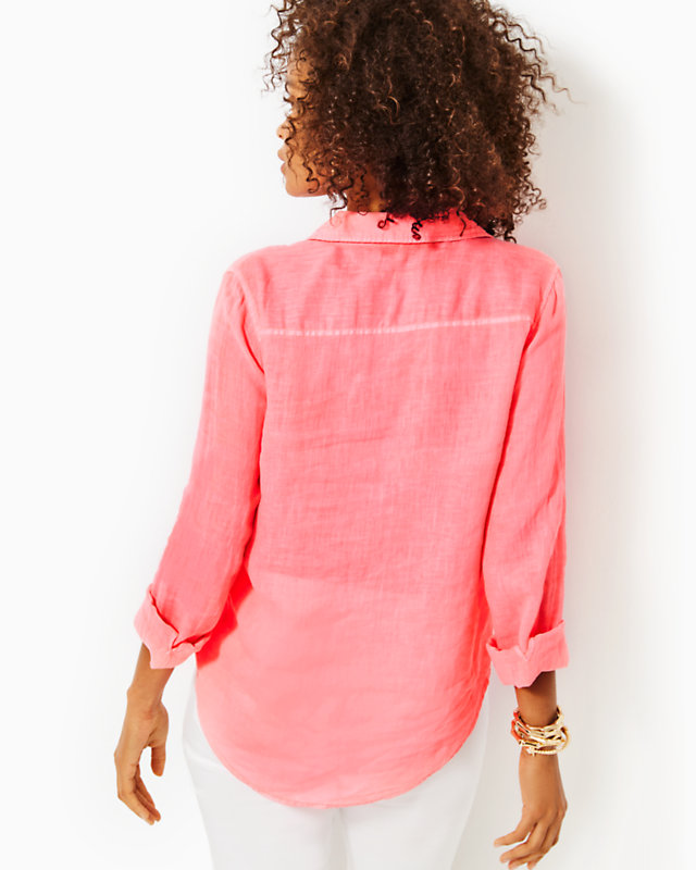 Sea View Linen Button Down Top