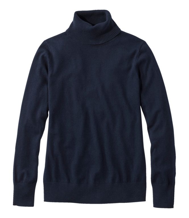 Women's Cotton/Cashmere Sweater, Turtleneck