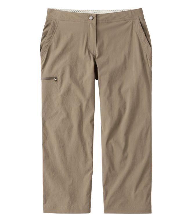 Women's Water-Repellent Comfort Trail Pants, Mid-Rise Straight-Leg Crop