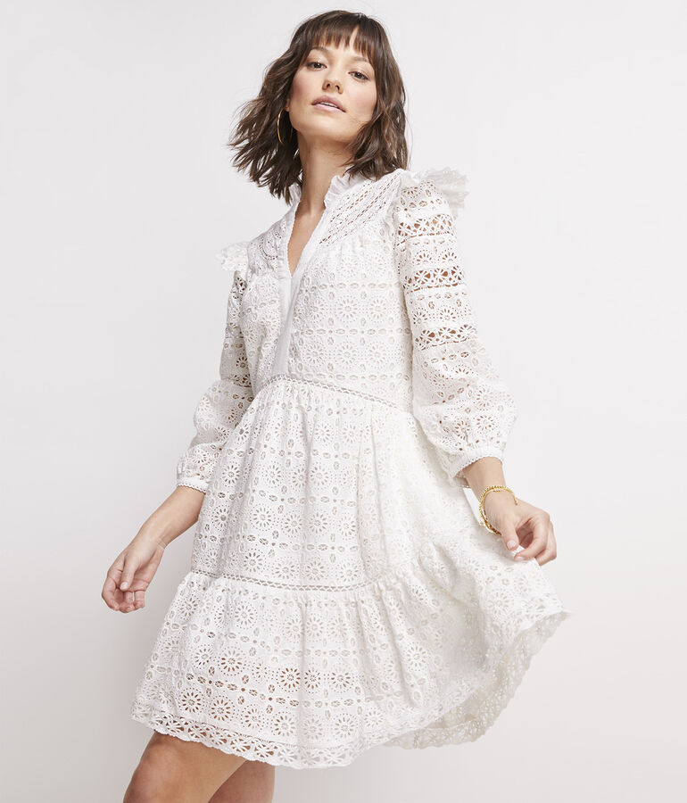 Tiered Eyelet Ruffle Dress