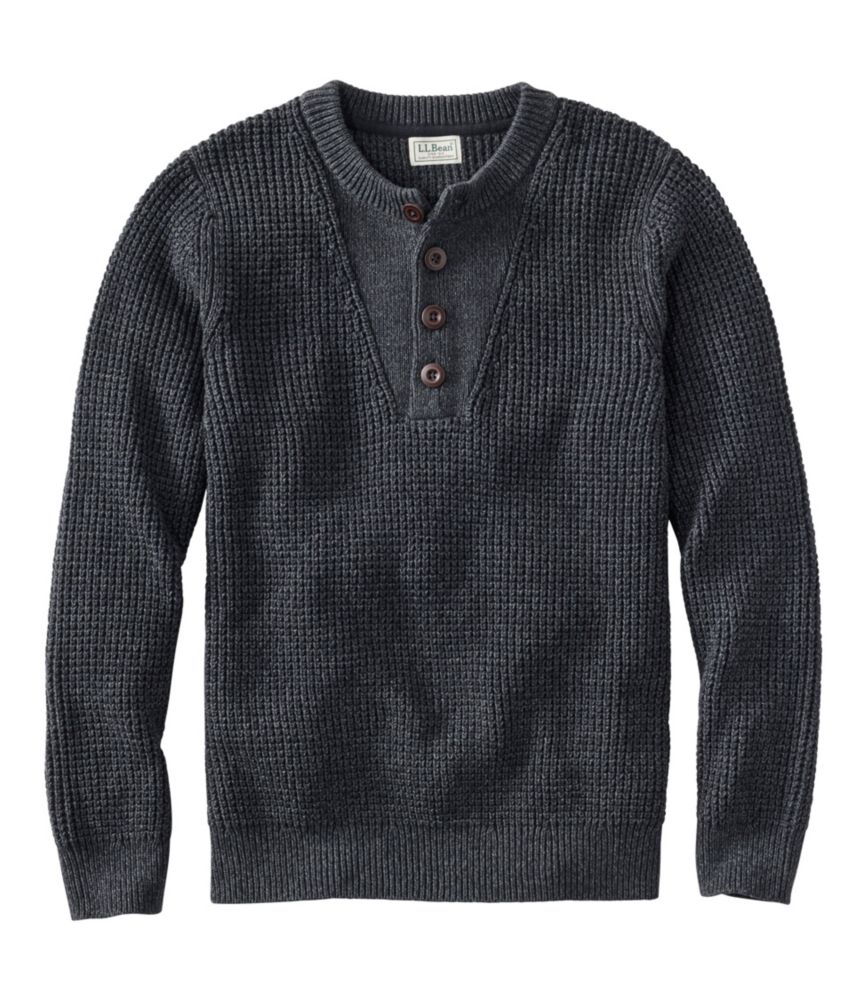 Men's L.L.Bean Organic Cotton Waffle Sweater, Henley