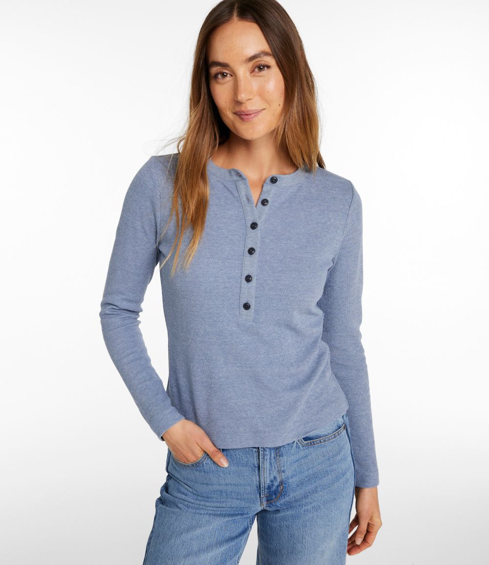 Women's Signature Premium Thermal Tops, Long-Sleeve Henley Shirt