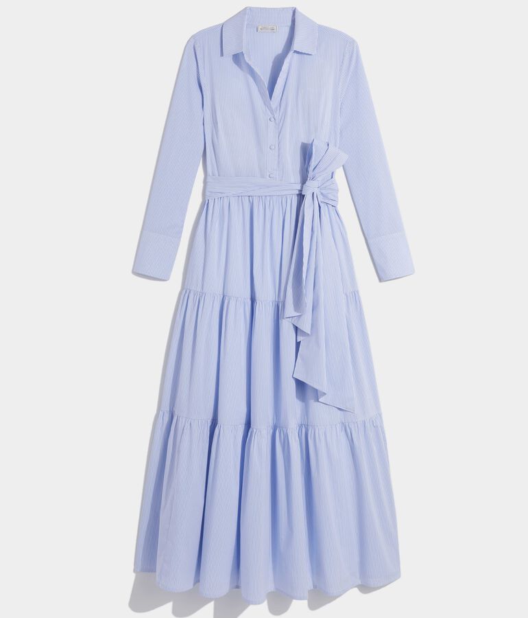 Kentucky Derby Striped Tiered Shirtdress