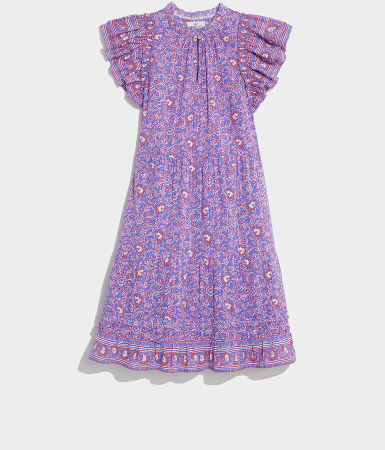 Katama Tile Tiered Ruffle Dress