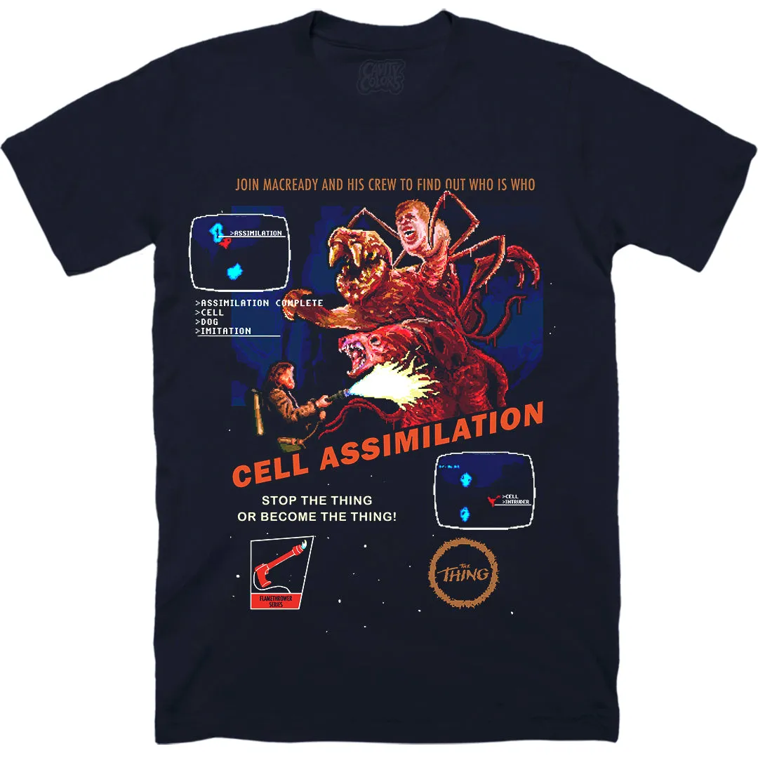 THE THING: RETRO VIDEO GAME - T-SHIRT (MIDNIGHT NAVY)